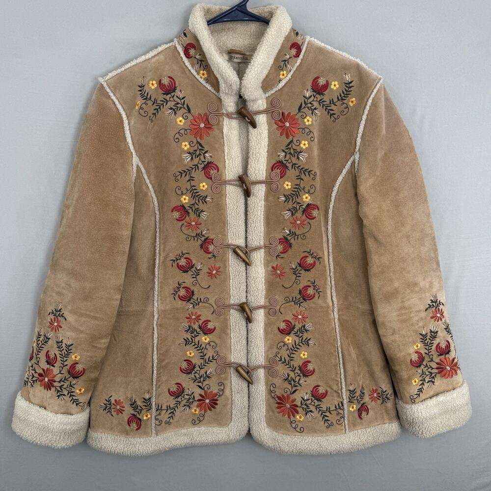 Vintage 90s Phoebe Friends Jacket Womens XL St Johns Bay Leather Suede Nordic